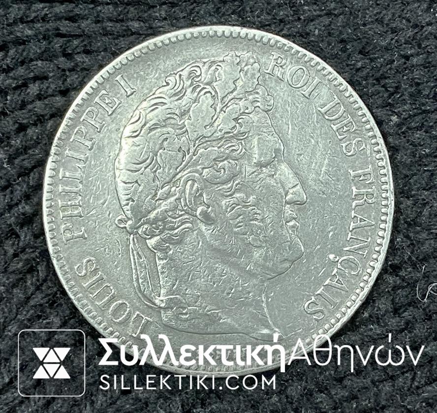 FRANCE 5 Franc 1841 AXF